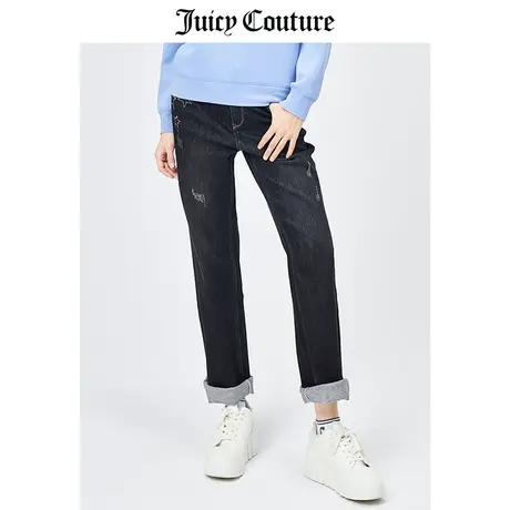 Juicy Couture橘滋牛仔裤女美式春季新款时尚休闲修身直筒牛仔裤图片