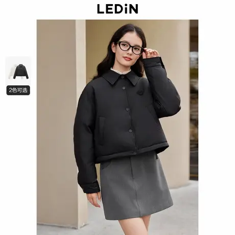 乐町衬衫领羽绒服女冬季新款韩系通勤好穿轻薄宽松羽绒外套图片