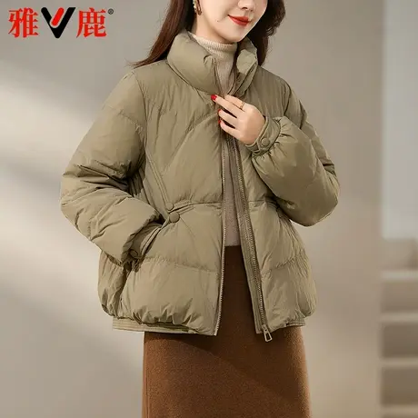 雅鹿2025反季新款羽绒服女中老年轻薄小个子妈妈休闲保暖立领外套图片