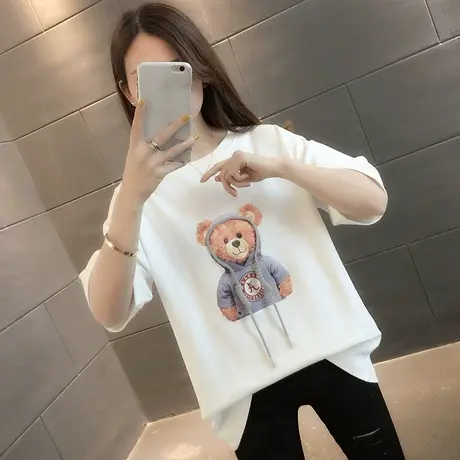 女装2024年新款春季春装纯棉短袖T恤宽松上衣服设计感打底衫爆款图片