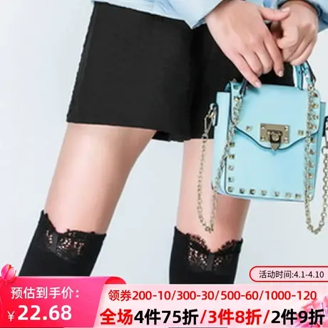 【断码S/M】秋水伊人2020冬装新款女装纯色修身阔腿短裤F492图片