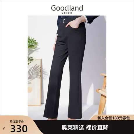 音儿美地女装2022秋季新款高腰休闲西装裤显瘦阔腿裤图片