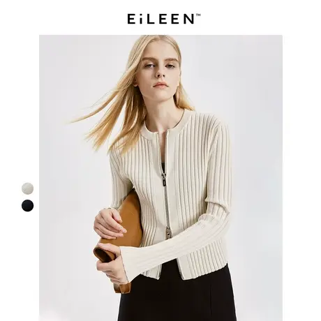 朗姿欧洲EiLEEN ELITEE羊毛高级感开衫冬季新款毛针织衫上衣女图片