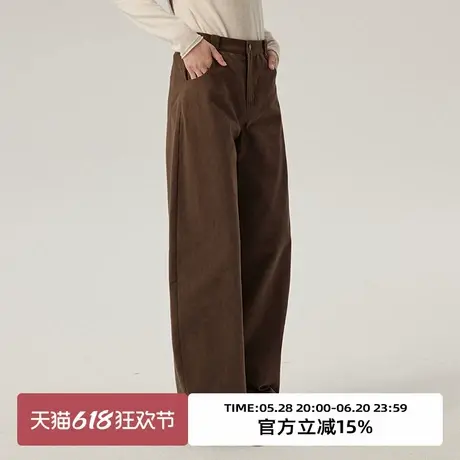 omont蛋挞家 复古纯棉宽松休闲裤子春季高腰显瘦阔腿香蕉裤长裤图片
