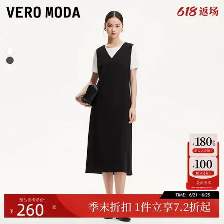 Vero Moda连衣裙女2025春季新款无袖V领背心长裙气质百搭图片