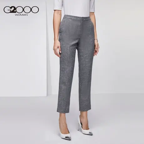 【直播秒杀】G2000女装秋季灰色职业裤高腰直筒裤显瘦通勤西裤图片