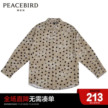 太平鸟男装 2022满印流休闲衬衫B1CHC1311图片