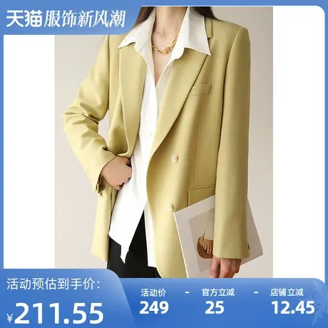 嘉茱莉2025秋冬新款宽松休闲西装外套女韩版英伦风小众西服图片