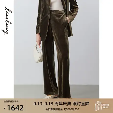 朗姿秋季直筒阔腿通勤舒适气质高级感百搭女式休闲裤线下商场同款图片