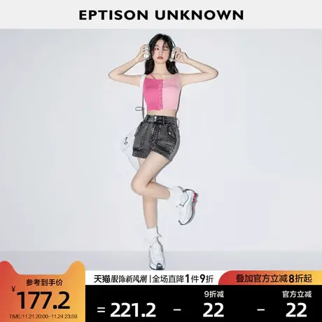 EPTISON牛仔裤女2025夏季新款高腰复古辣妹美式小个子短裤休闲裤图片