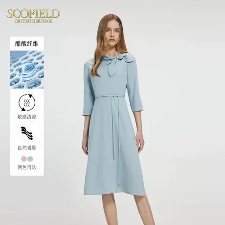 【醋酸】Scofield女装法式设计感蝴蝶结连衣裙A摆2025夏季新款图片