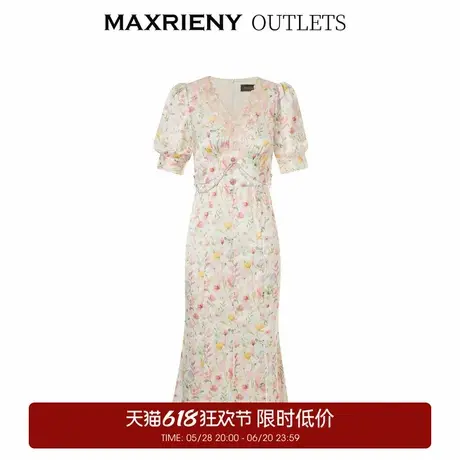 【奥莱】MAXRIENY欧式田园风郁金香连衣裙碎花裙子夏图片