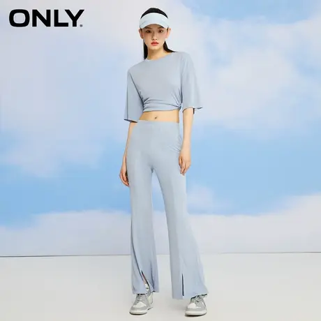 ONLY奥莱夏季时尚开叉简约显瘦收腰薄直筒休闲裤女图片