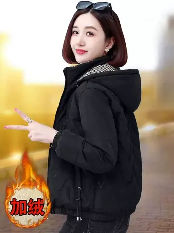 恋上17号加绒棉衣女冬季2022年新款中年妈妈短款冬装棉服女士加厚图片