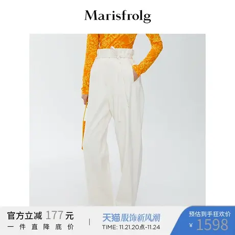 【休闲系列】玛丝菲尔休闲裤春季新款收腰显瘦纯棉直筒裤图片