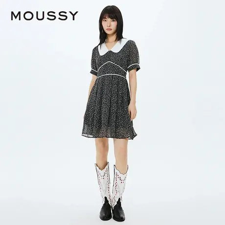 MOUSSY 夏季复古风俏皮翻领雪纺碎花连衣裙028HSZ30-0961图片