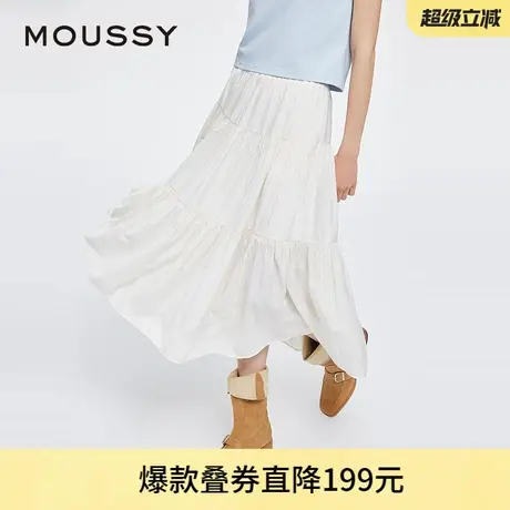 MOUSSY 2025夏季新品文艺田园风大摆裙长款半身裙女028ISA31-3261图片