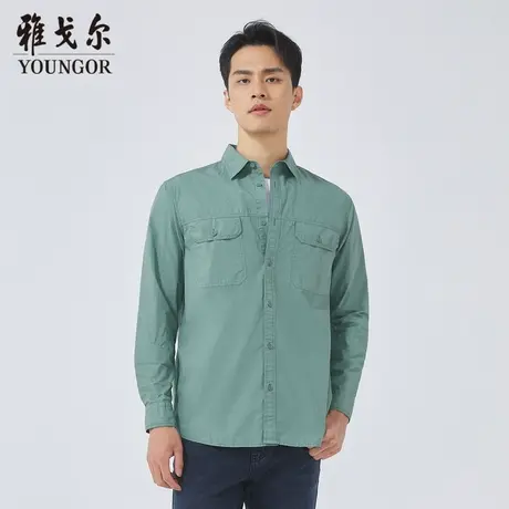 雅戈尔奥莱 商场同款男士长袖衬衫秋季新款官方商务休闲男衬商品大图