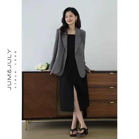嘉茱莉2025春季新款一粒扣西装外套女小个子高级感外套休闲上衣图片