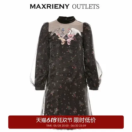 【奥莱】MAXRIENY春法式复古连衣裙小香风高级感性感修身百搭图片