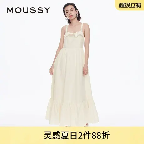 MOUSSY 夏季新品甜美森系荷叶边露背吊带连衣裙028HAZ30-0351图片