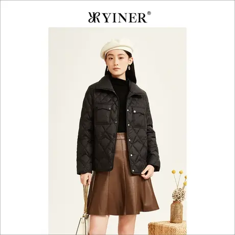 品质-YINER音儿女装2022冬季新款短款鹅绒羽绒服图片