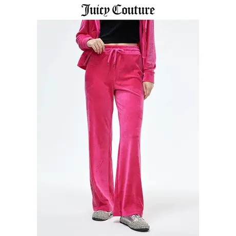 Juicy Couture橘滋休闲裤女2024年春季美式休闲穿搭天鹅绒微喇裤图片