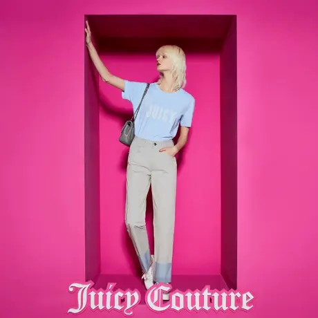 Juicy Couture橘滋23新款纯美仿珍珠烫片女T恤图片