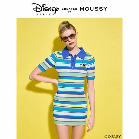 MOUSSY 春季迪士尼合作款多彩条纹连衣裙女010HSM70-0120图片