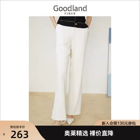 音儿美地女装2022夏季新款通勤纯色高腰微喇西裤休闲裤图片