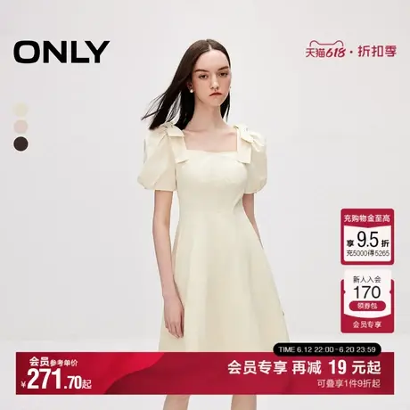 ONLY夏季甜美学院显瘦收腰短裙泡泡袖连衣裙女|124207129图片