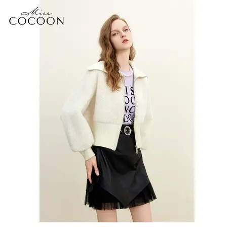 missCOCOON时尚大翻领皮草2023冬装新款女装俏皮美观大气皮草外套图片