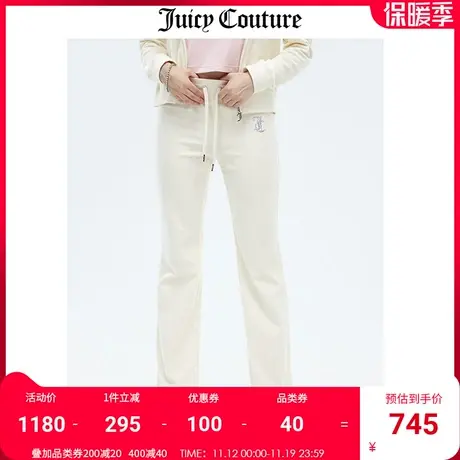 Juicy Couture橘滋休闲裤女秋冬新款美式运动宽松天鹅绒直筒长裤图片