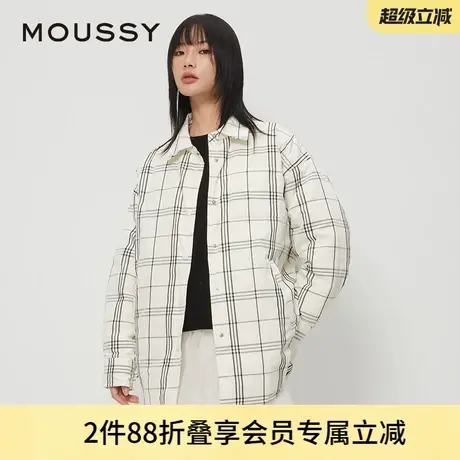 MOUSSY 春季新品日系格纹薄绒宽松羽绒服衬衫外套女028HAZ30-0281图片