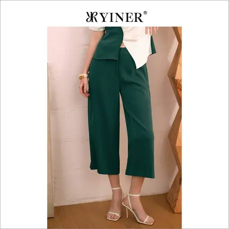 YINER音儿女装夏季百搭通勤阔腿垂感休闲裤长裤图片