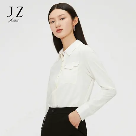 【百亿补贴官方直播】玖姿秋冬新款纯色简约气质通勤衬衫图片