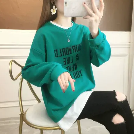 卫衣女春秋季韩版宽松大码bf慵懒风ins薄款早春假两件上衣外套潮图片