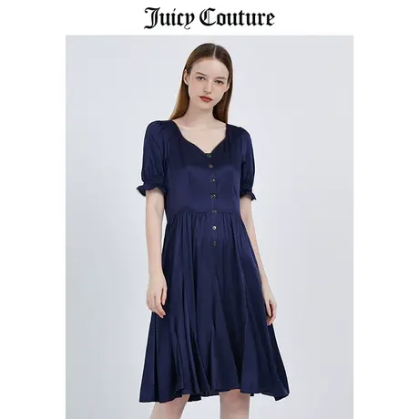 Juicy Couture橘滋连衣裙夏季新款收腰桑蚕丝长裙气质显瘦裙子女图片