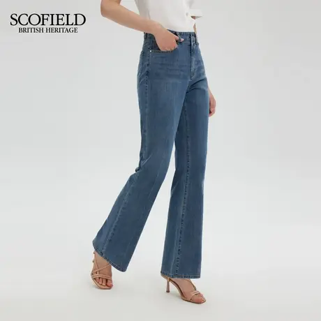 【含棉】Scofield女装复古中腰微喇牛仔裤修身2025夏季新品图片