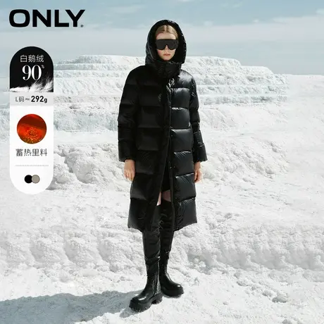 【重磅鹅绒服】ONLY冬季连帽防风保暖长款连帽羽绒服女|123412003图片