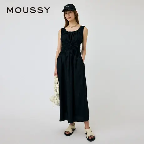 MOUSSY夏季度假风抽褶收腰优雅无袖连衣裙010HSS30-0960图片