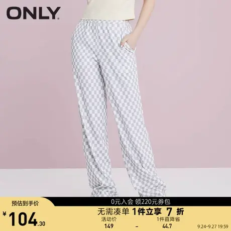 ONLY奥莱夏季棋盘格休闲裤女图片