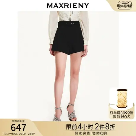 MAXRIENYA字蝴蝶结高腰短裤女显瘦百搭冬季新款图片