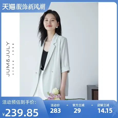 嘉茱莉夏季新款短袖西装外套女薄款小西装小个子宽松上衣休闲西服图片