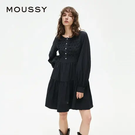 MOUSSY 2025夏季新品学院风打揽泡泡袖衬衫连衣裙女028ISX33-1931图片