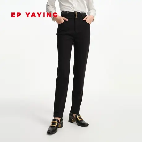 EP YAYING雅莹女装 通勤黑色高腰修身瘦腿铅笔裤 商场同款6412A商品大图