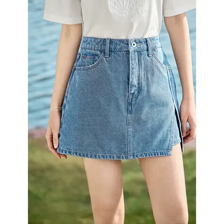 【商场同款】茵曼小A中高腰牛仔裤裙2023夏季女装新款小众设计裙图片