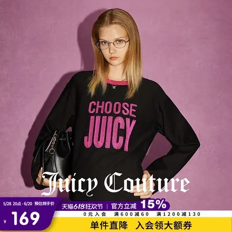 Juicy Couture橘滋春夏新款上衣针织毛衫刺绣圆领毛衣针织衫女图片