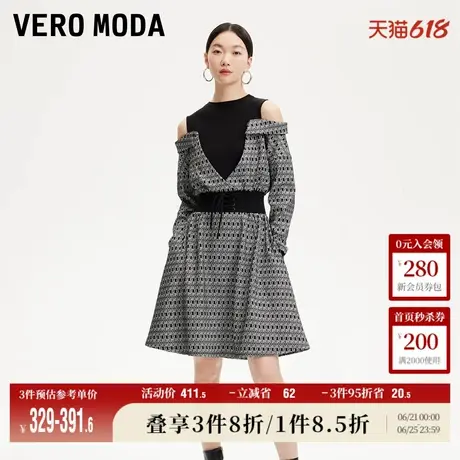 Vero Moda连衣裙2025夏季新商场同款设计感假两件复古325161016图片