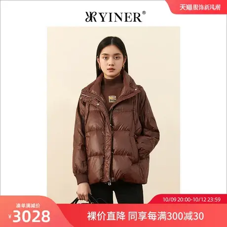 YINER音儿女装冬季新款短款面包鹅绒羽绒服图片